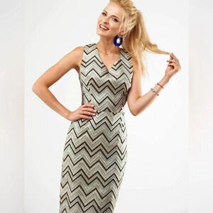 Must Have Metallic Zig Zag  Cocktail Dress